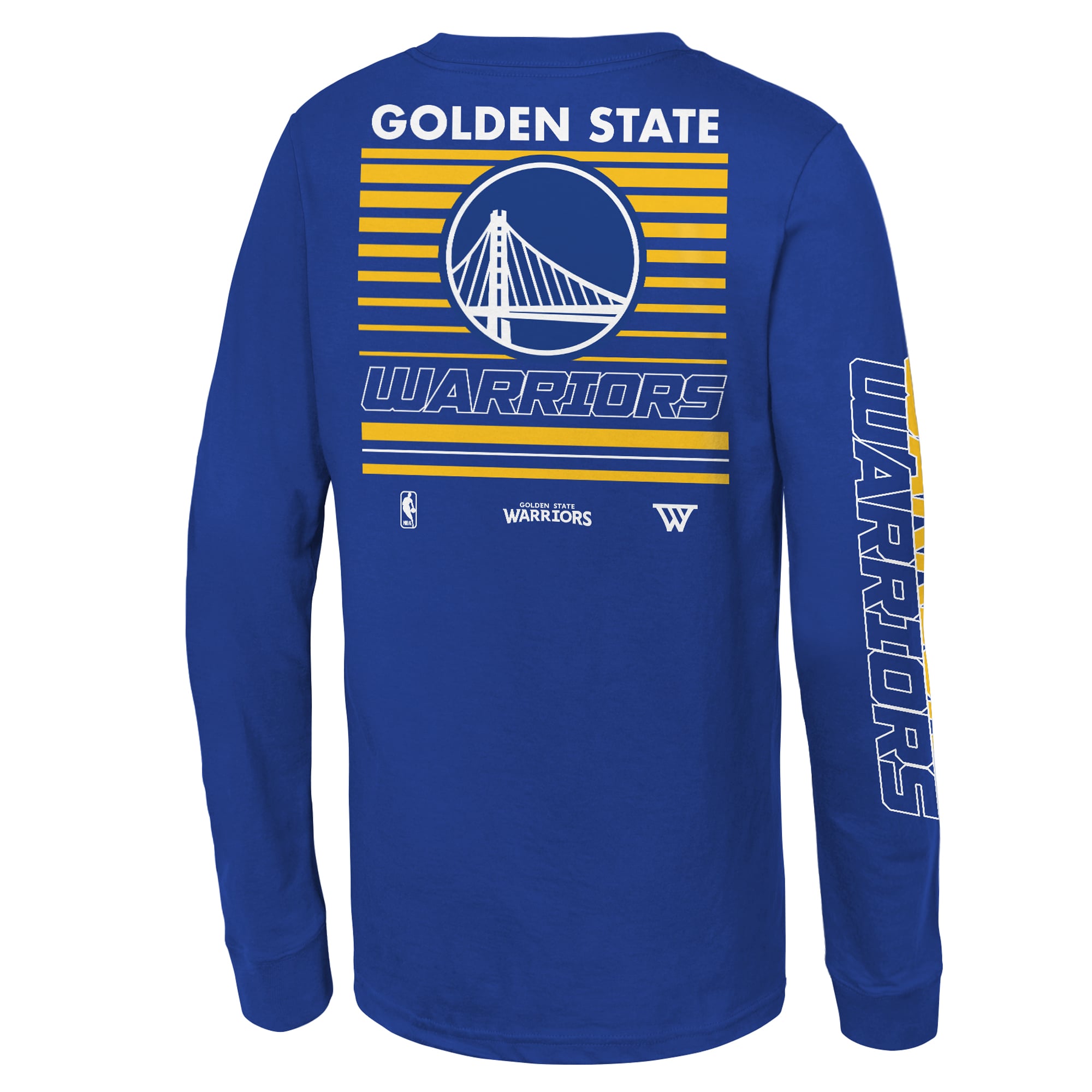 T-shirt à manches longues Mitchell & Ness Royal Golden State Warriors Triple Play pour enfant