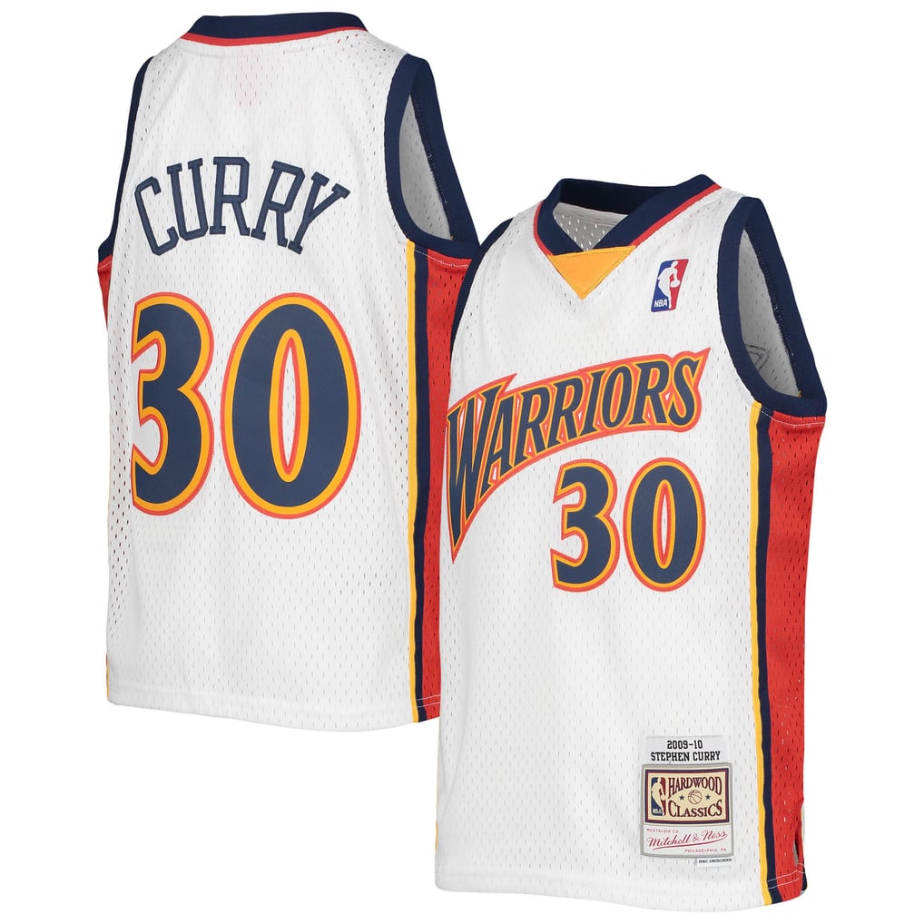 Mitchell & Ness Youth NBA Stephen Curry Golden State Warriors 2009-10 Hardwood Classics Swingman Jersey, White, XL