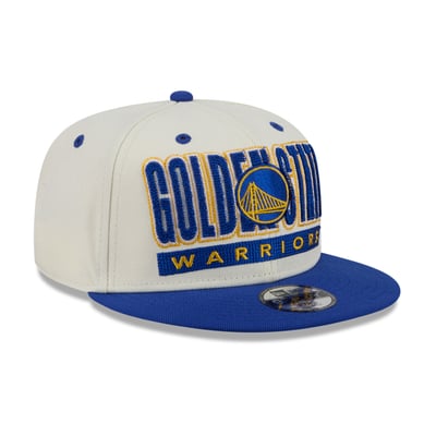 Golden State Warriors New Era Youth Classic 9FIFTY Snapback Hat - Cream/Royal