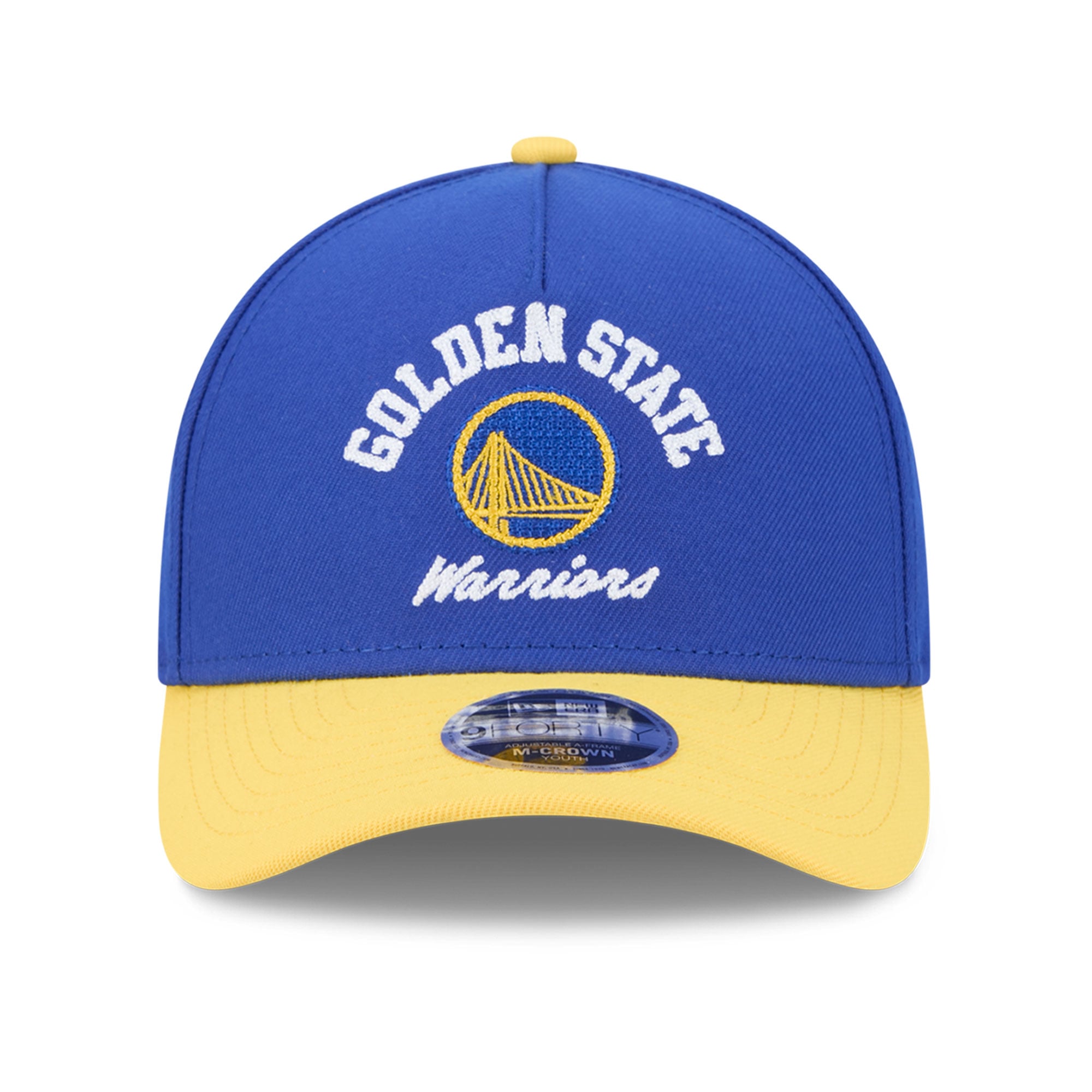 Casquette ajustable New Era Royal Golden State Warriors Arch 9FORTY A-Frame M-Crown pour jeunes