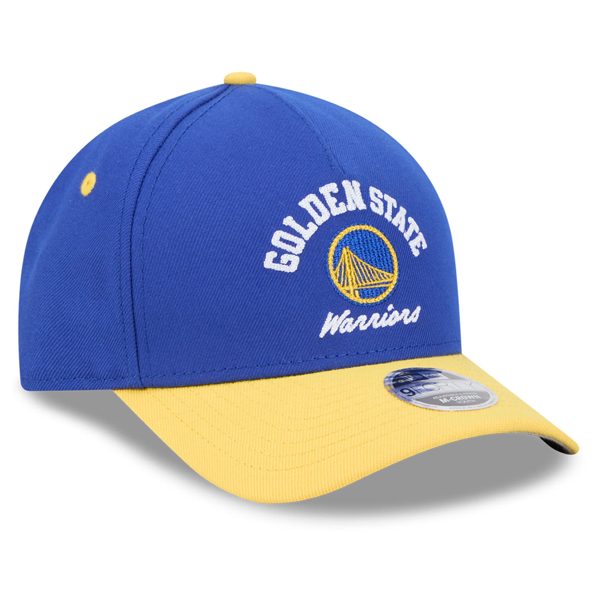 Casquette ajustable New Era Royal Golden State Warriors Arch 9FORTY A-Frame M-Crown pour jeunes