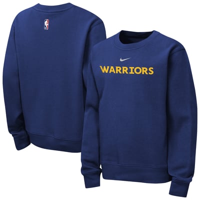  Golden State Warriors Nike Youth Essential Club Wordmark Crewneck Sweatshirt - Royal