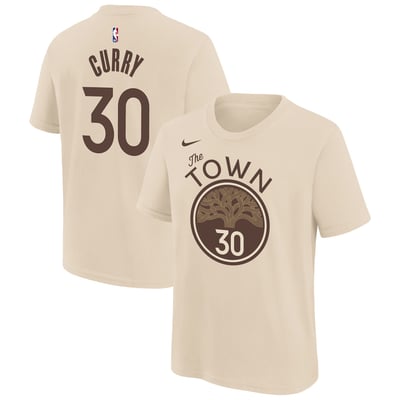 Stephen Curry Golden State Warriors Nike Youth 2025/26 City Edition Name & Number T-Shirt - Tan