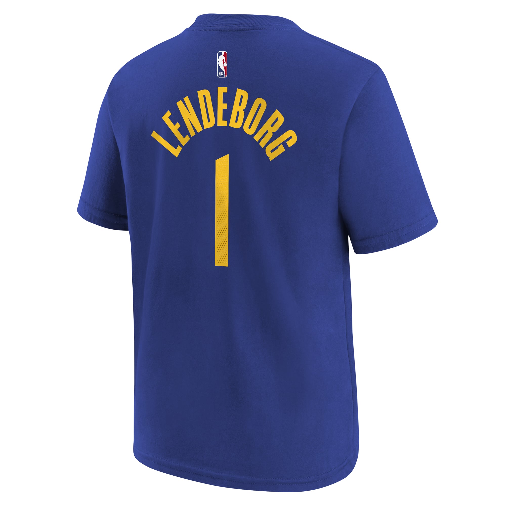 Youth Nike Yaxel Lendeborg Royal Golden State Warriors Icon Name & Number T-Shirt