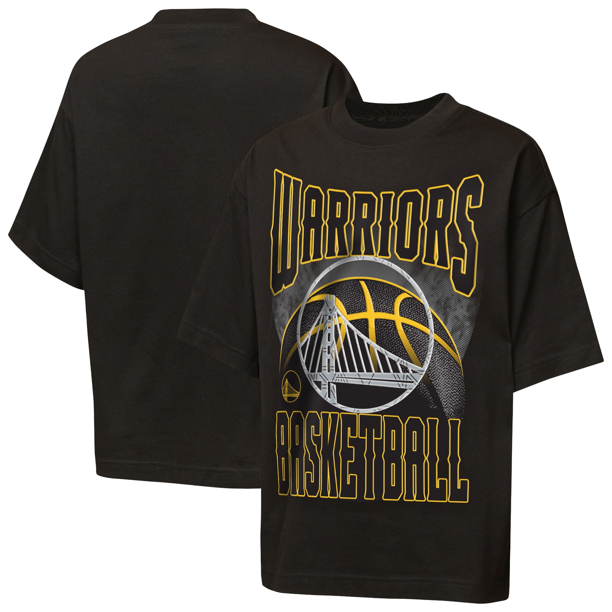 T-shirt oversize tendance Black Golden State Warriors Ballin Rockers pour jeunes de la marque Outerstuff
