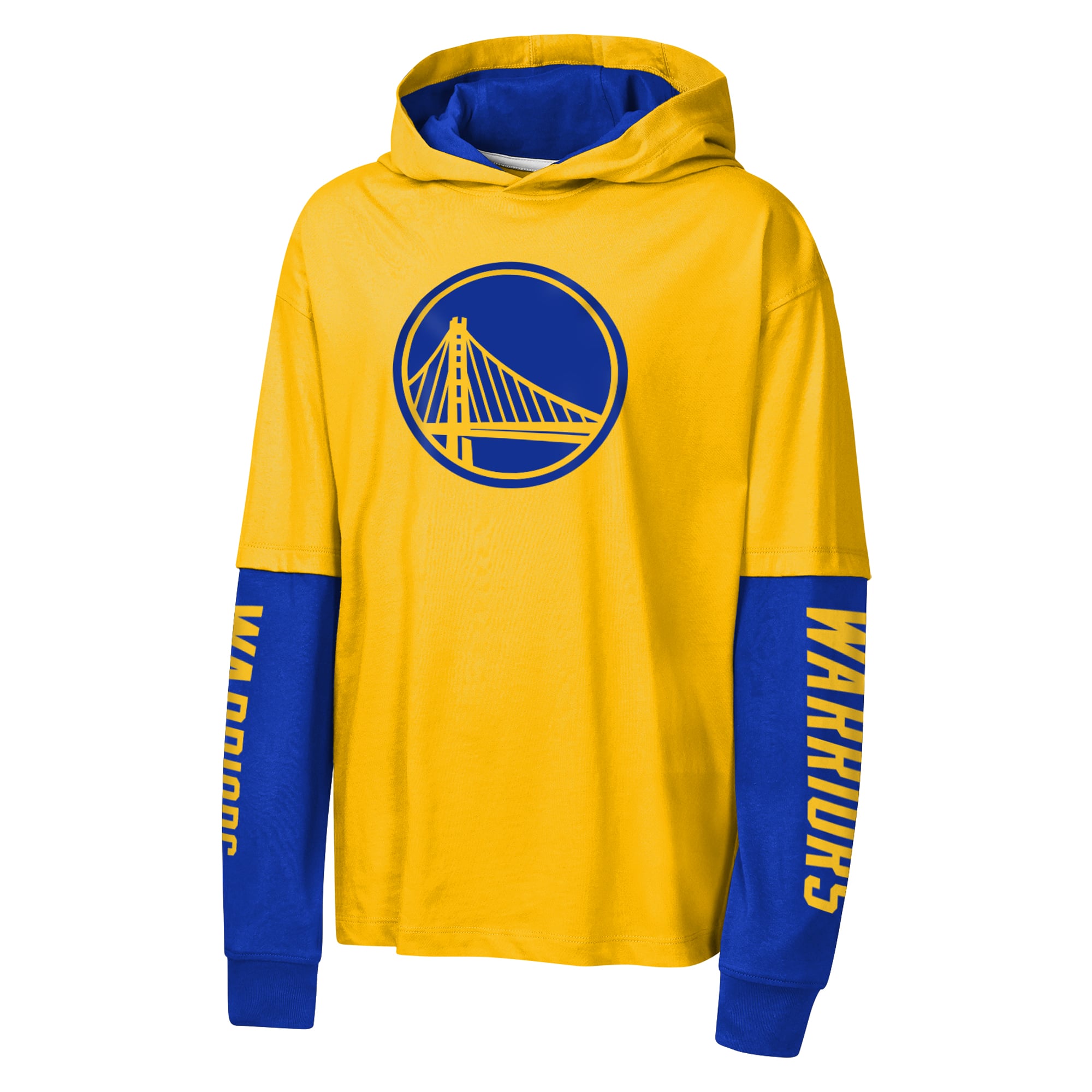 T-shirt à capuche surdimensionné en faux nickel doré Golden State Warriors pour jeunes Outerstuff