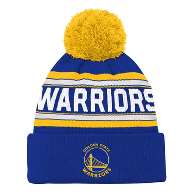  Golden State Warriors Outerstuff Youth Backboard Jacquard Cuffed Knit Hat with Pom - Royal