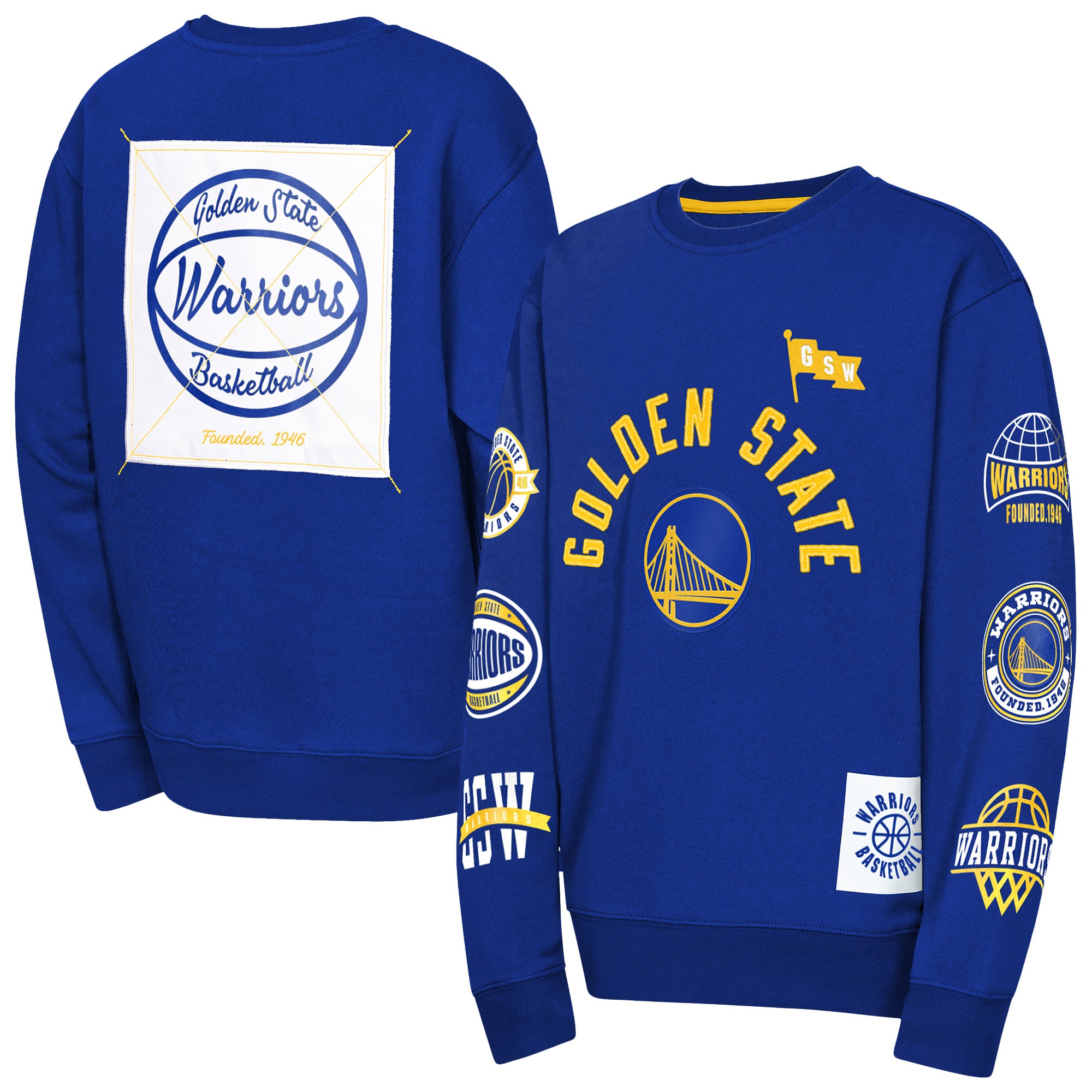 Sweat-shirt d'honneur décoré Royal Golden State Warriors pour jeunes de la marque Outerstuff