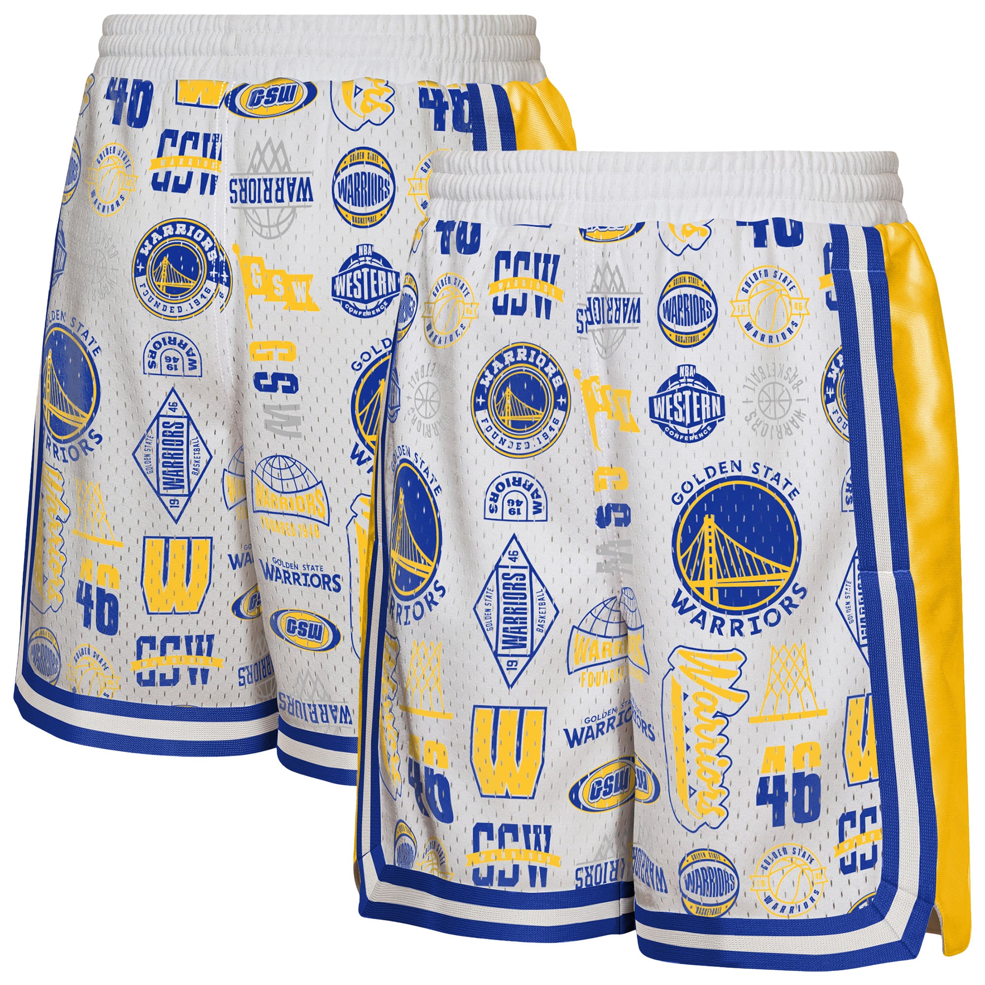 Short de basketball Youth Outerstuff blanc Golden State Warriors Ball Hog Dazzle