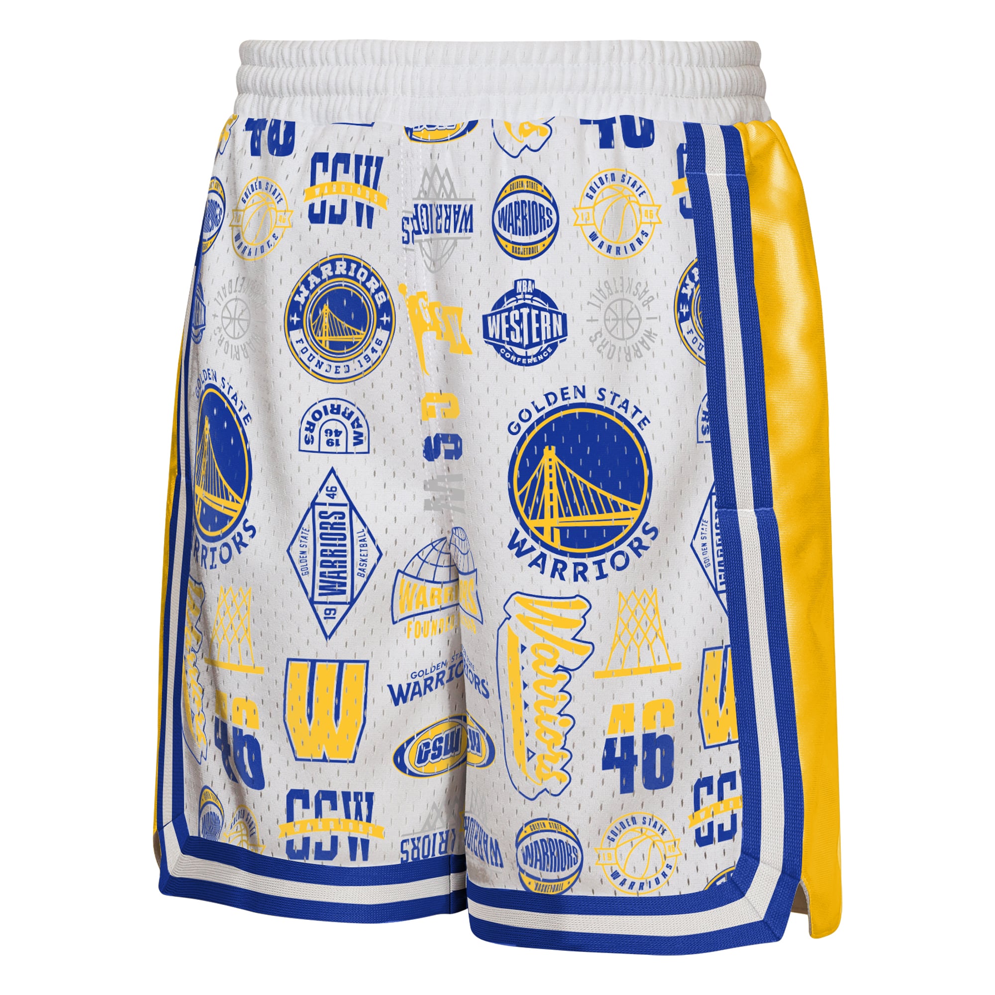 Short de basketball Youth Outerstuff blanc Golden State Warriors Ball Hog Dazzle