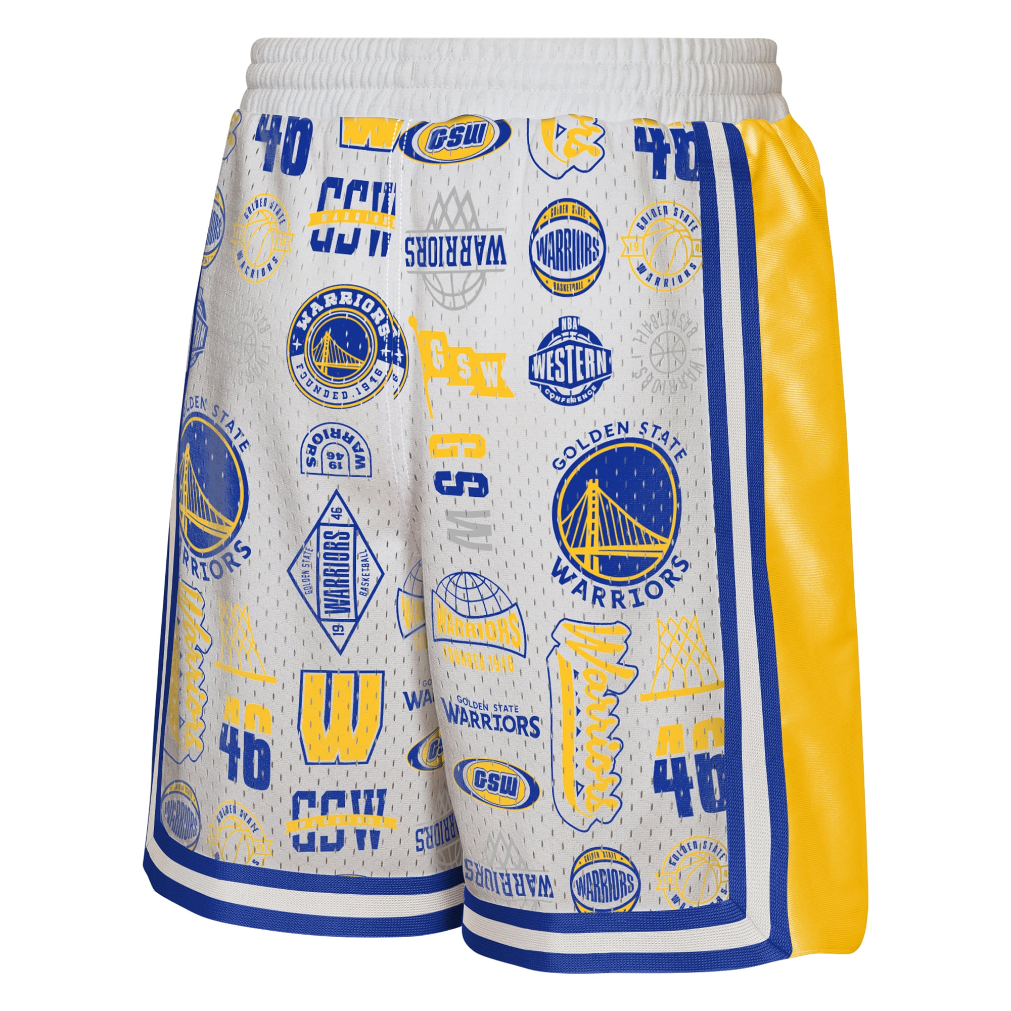 Short de basketball Youth Outerstuff blanc Golden State Warriors Ball Hog Dazzle