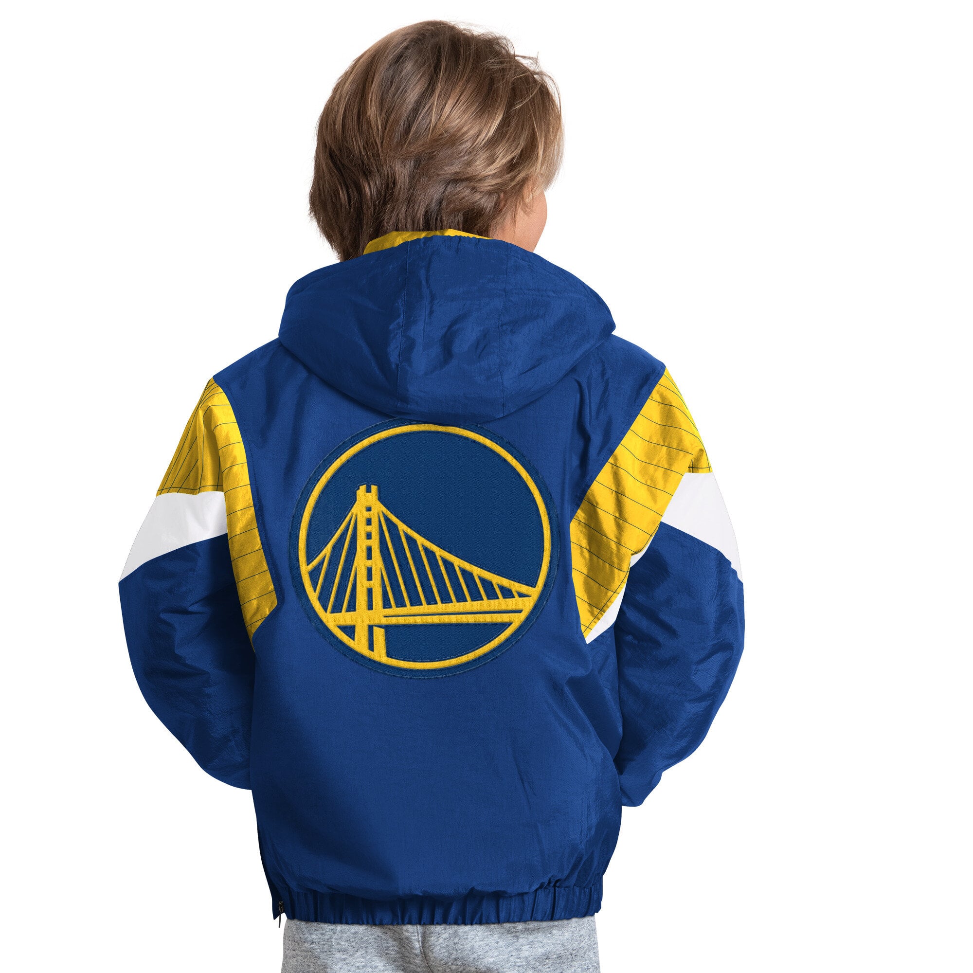 Veste à capuche demi-zip Youth Starter Royal Golden State Warriors The Throwback Jr.