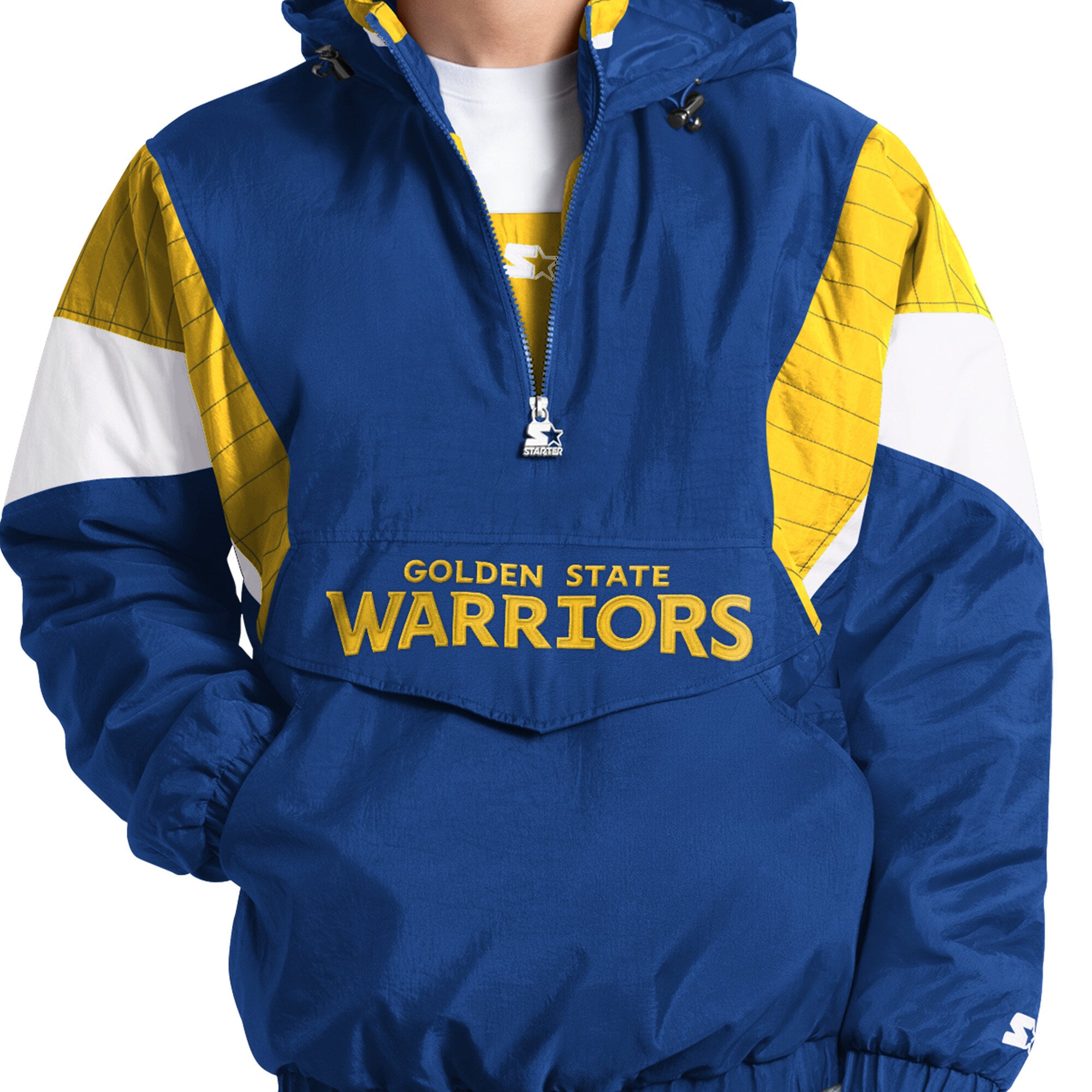 Veste à capuche demi-zip Youth Starter Royal Golden State Warriors The Throwback Jr.
