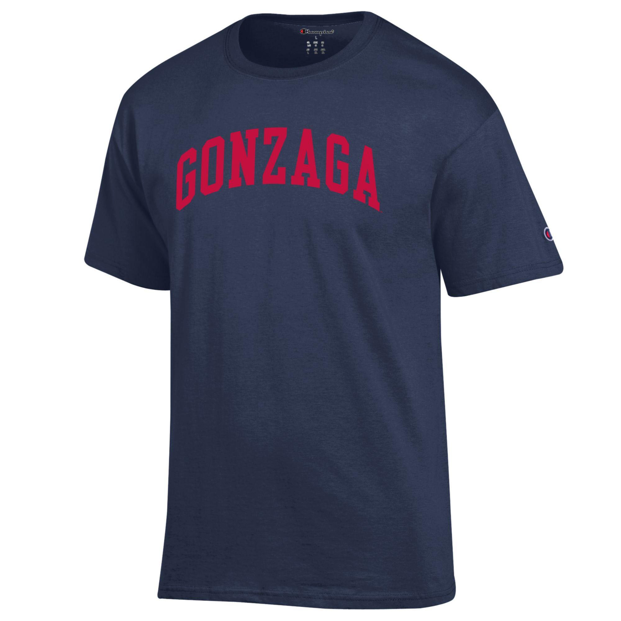 Men's Champion Navy Gonzaga Bulldogs Basic Arch T-Shirt