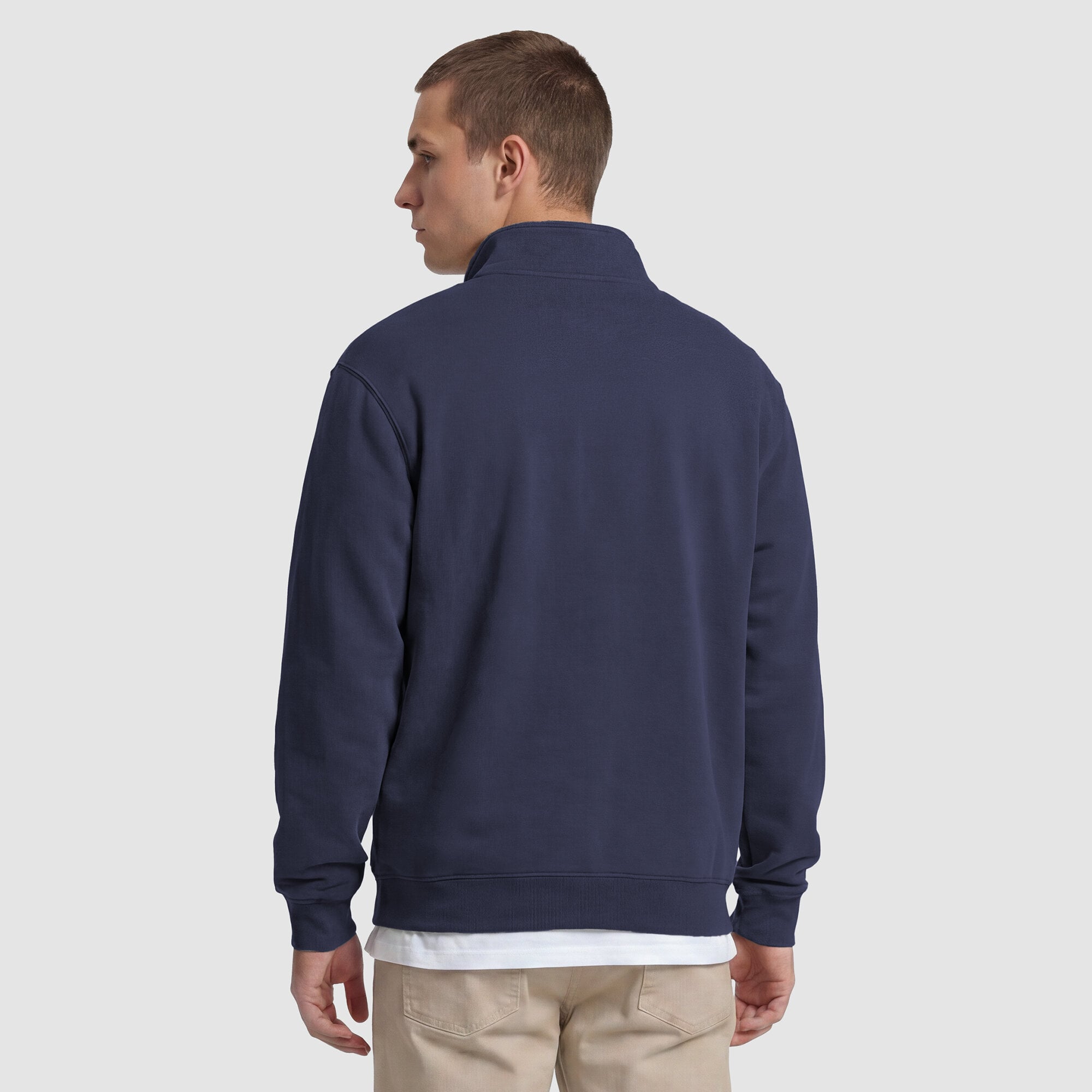 Men's Champion Navy Gonzaga Bulldogs Quarter-Zip Fleece Pullover