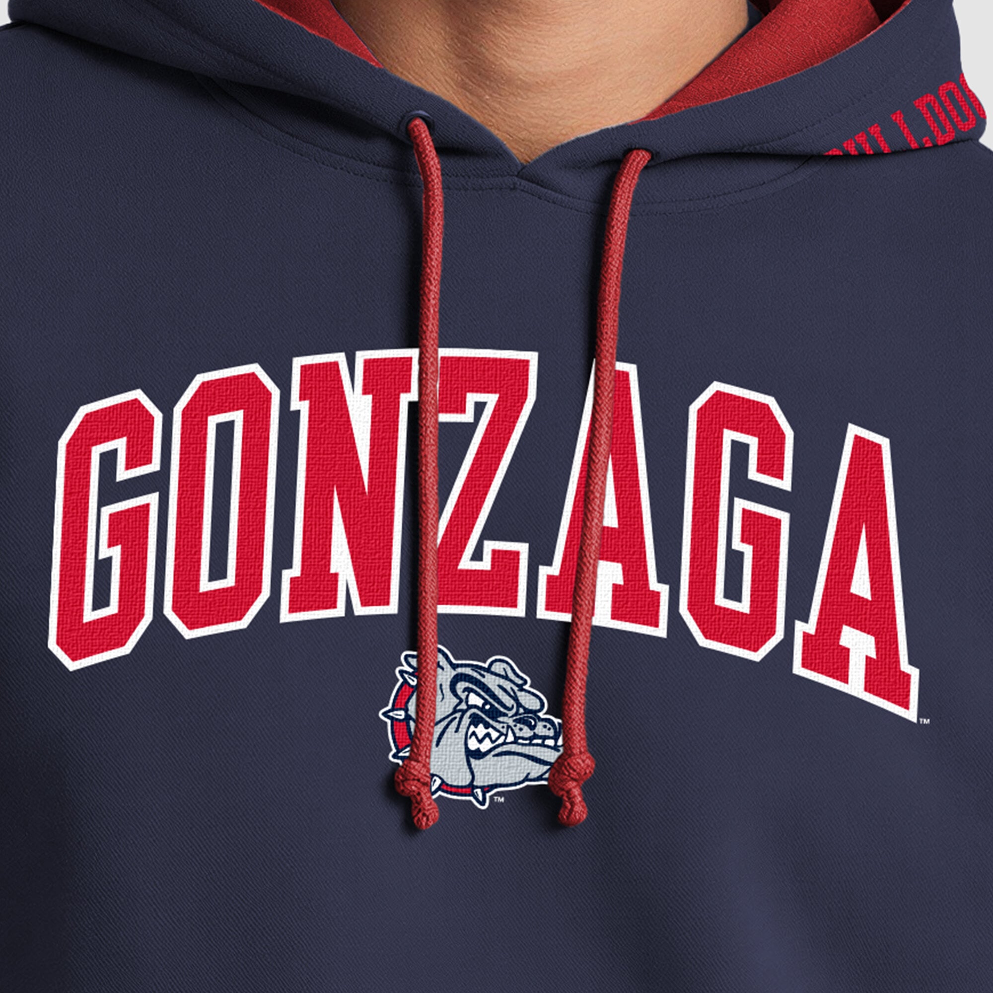 Sweat à capuche contrasté Champion bleu marine/rouge Gonzaga Bulldogs pour homme