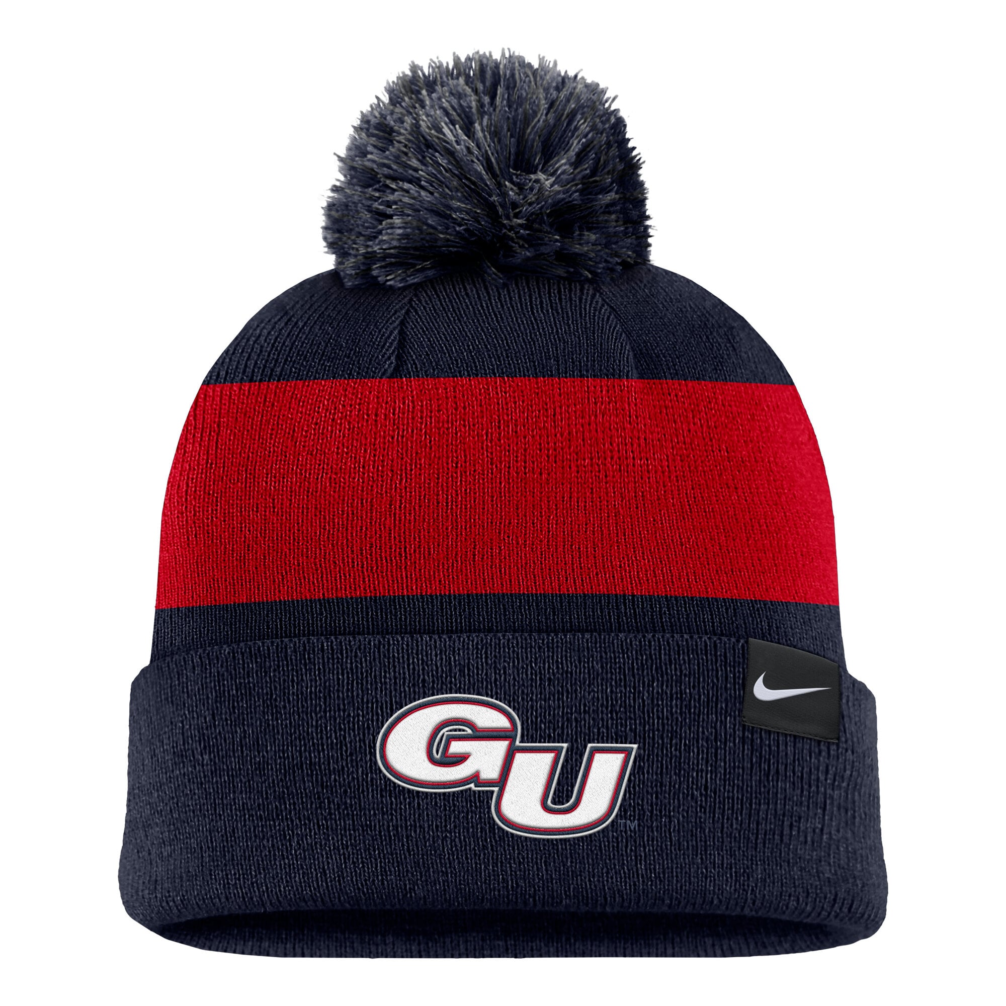 Bonnet à rayures et logo Nike Primetime pour homme, bleu marine, Gonzaga Bulldogs, avec pompon