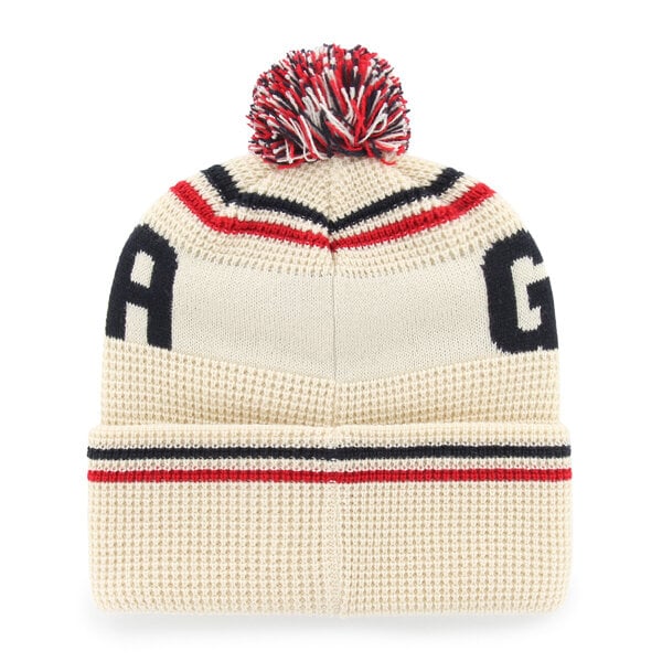Bonnet unisexe '47 Crème Gonzaga Bulldogs Quattrle en maille gaufrée à revers avec pompon