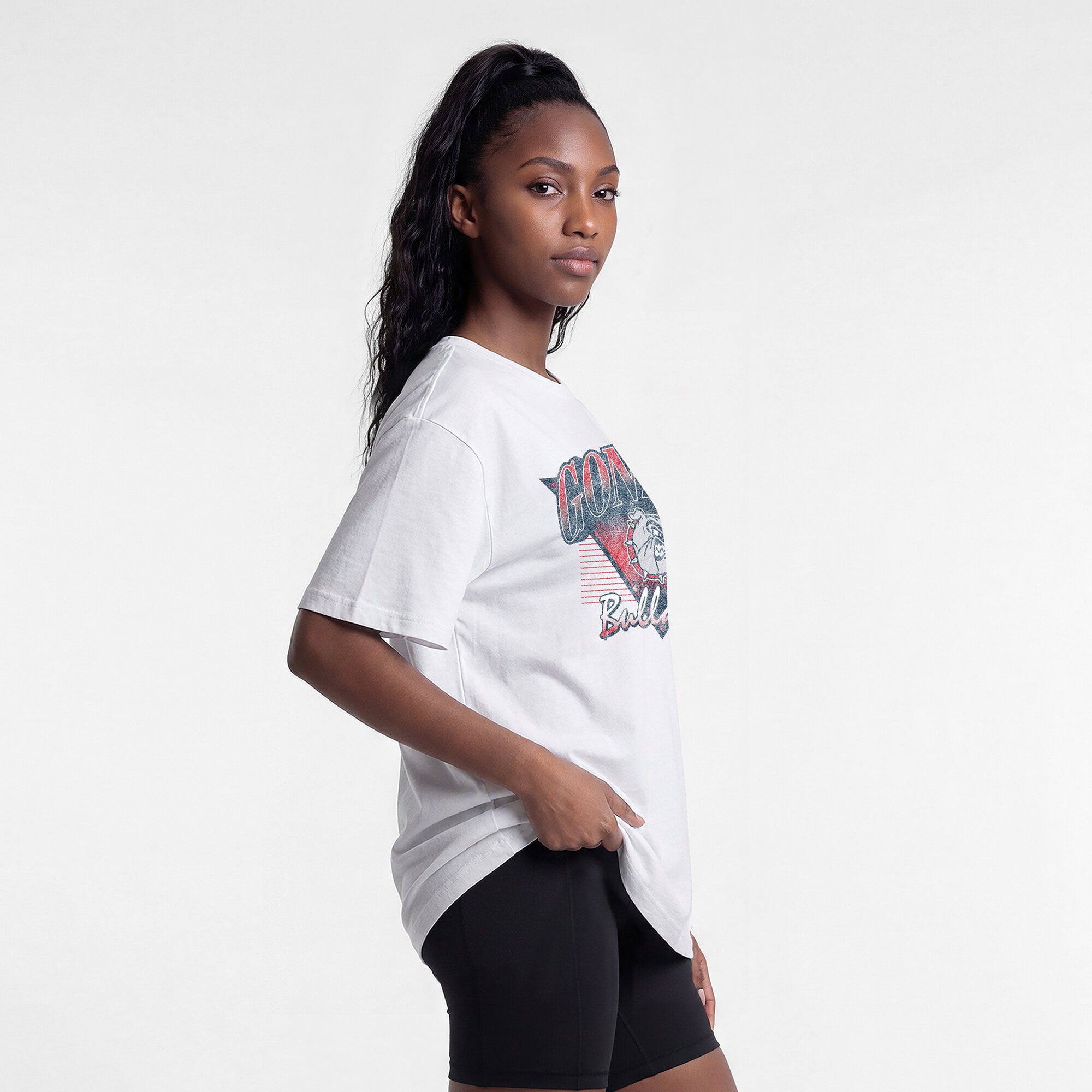 Women's Champion White Gonzaga Bulldogs Retro Oversized T-Shirt