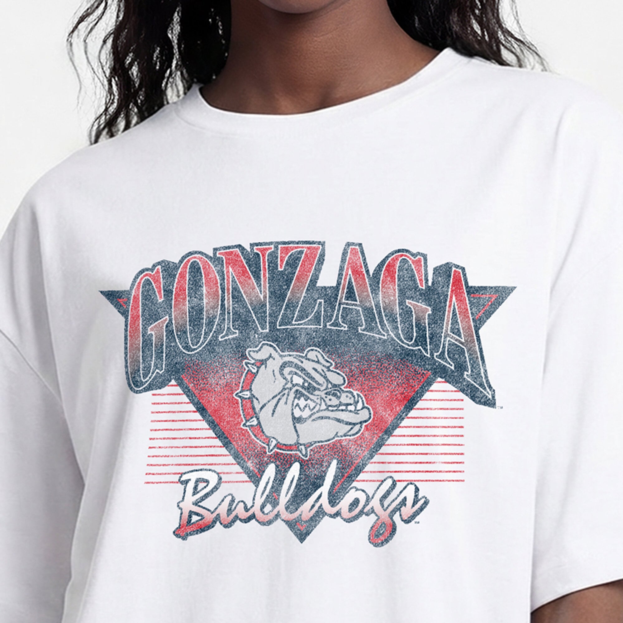 Women's Champion White Gonzaga Bulldogs Retro Oversized T-Shirt
