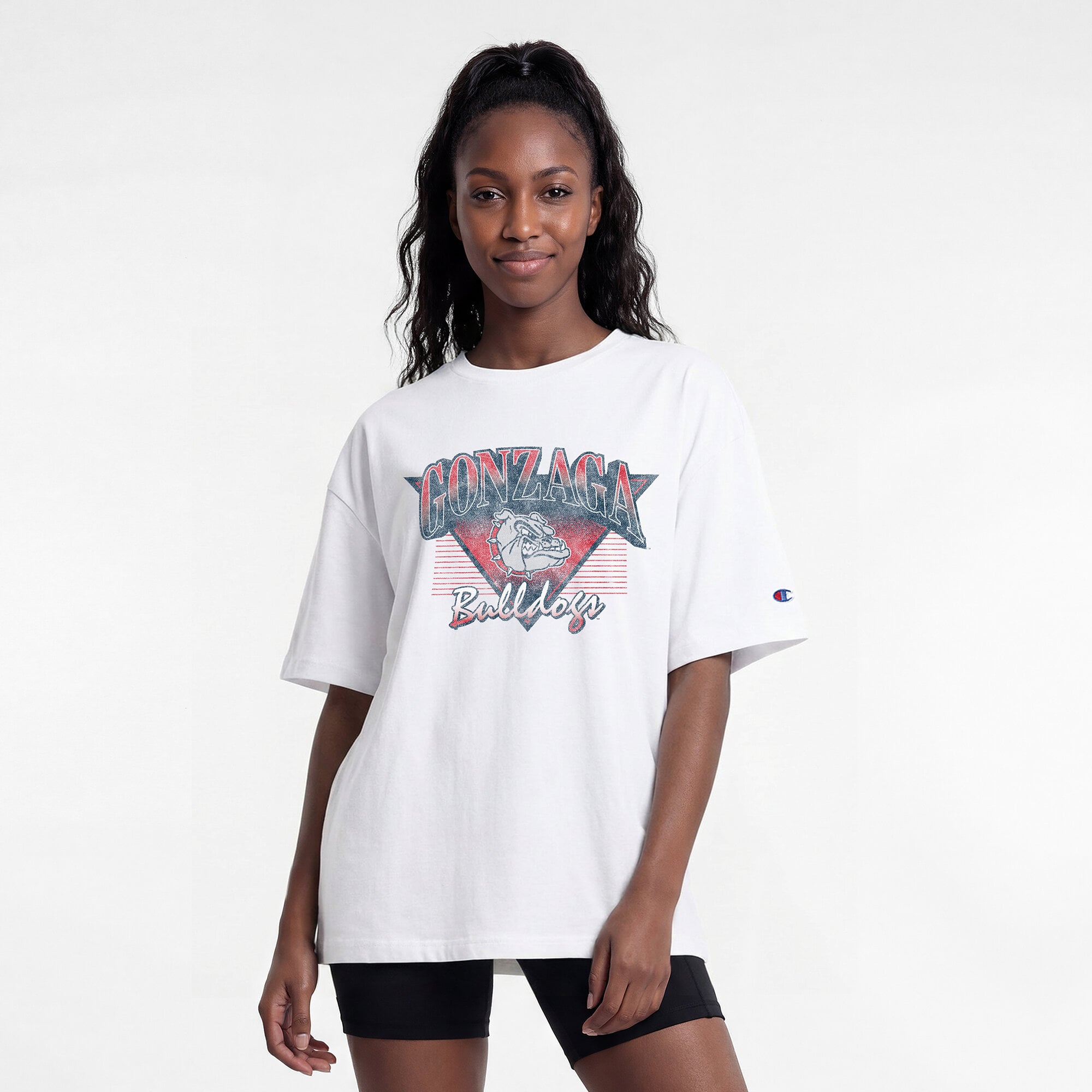 Women's Champion White Gonzaga Bulldogs Retro Oversized T-Shirt