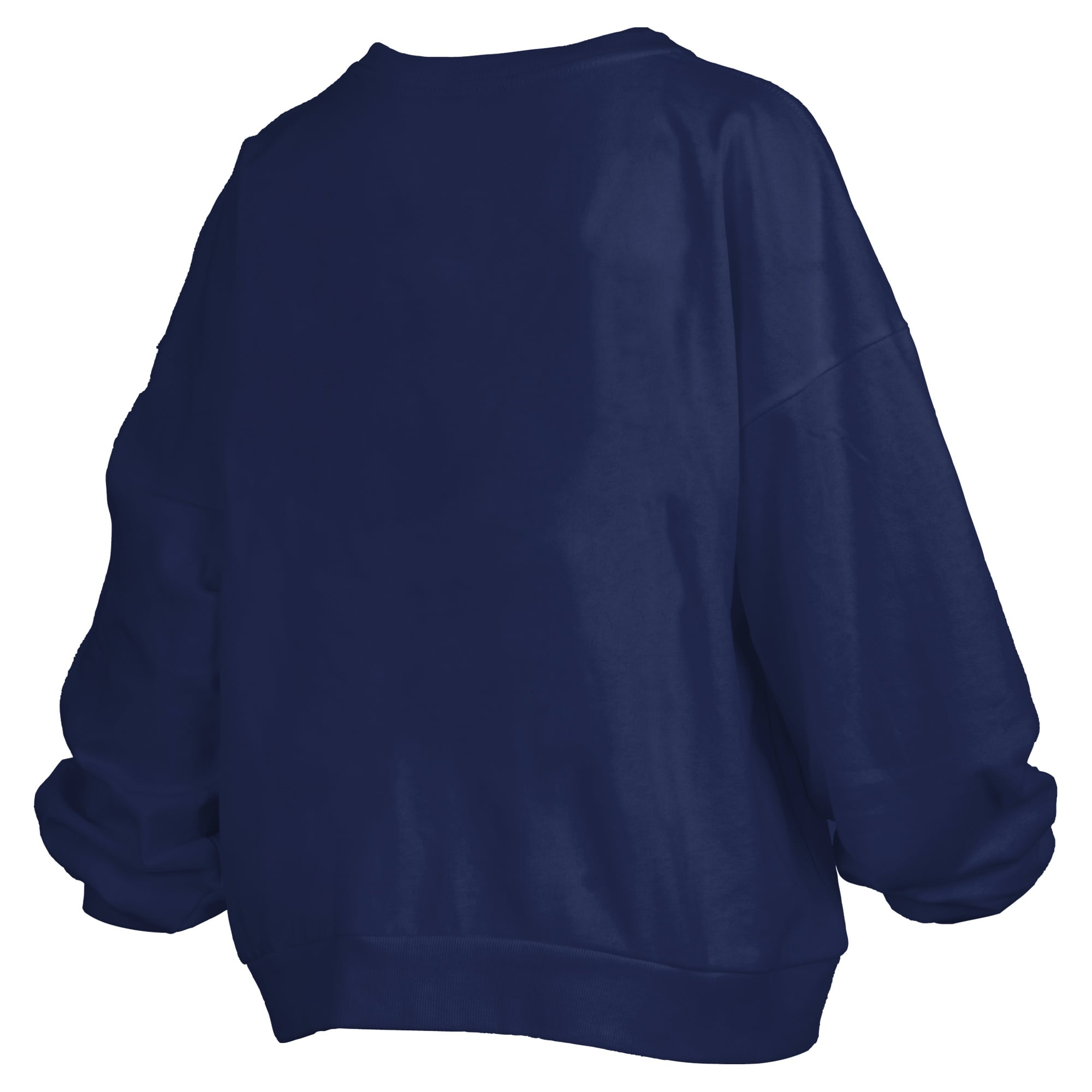 Women's Pressbox Navy Gonzaga Bulldogs Oversized Janise Arch Over Logo Fleece Sweatshirt