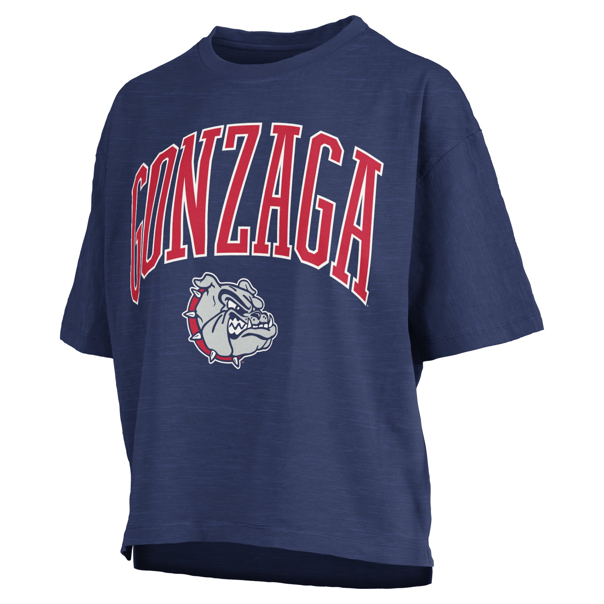 Women's Pressbox Navy Gonzaga Bulldogs Oversized Nelson Arch Over Logo Slub T-Shirt