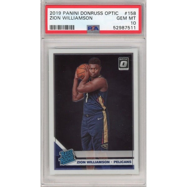 Graded 2019-20 Panini Donruss Optic ZION WILLIAMSON #158 Rookie RC 