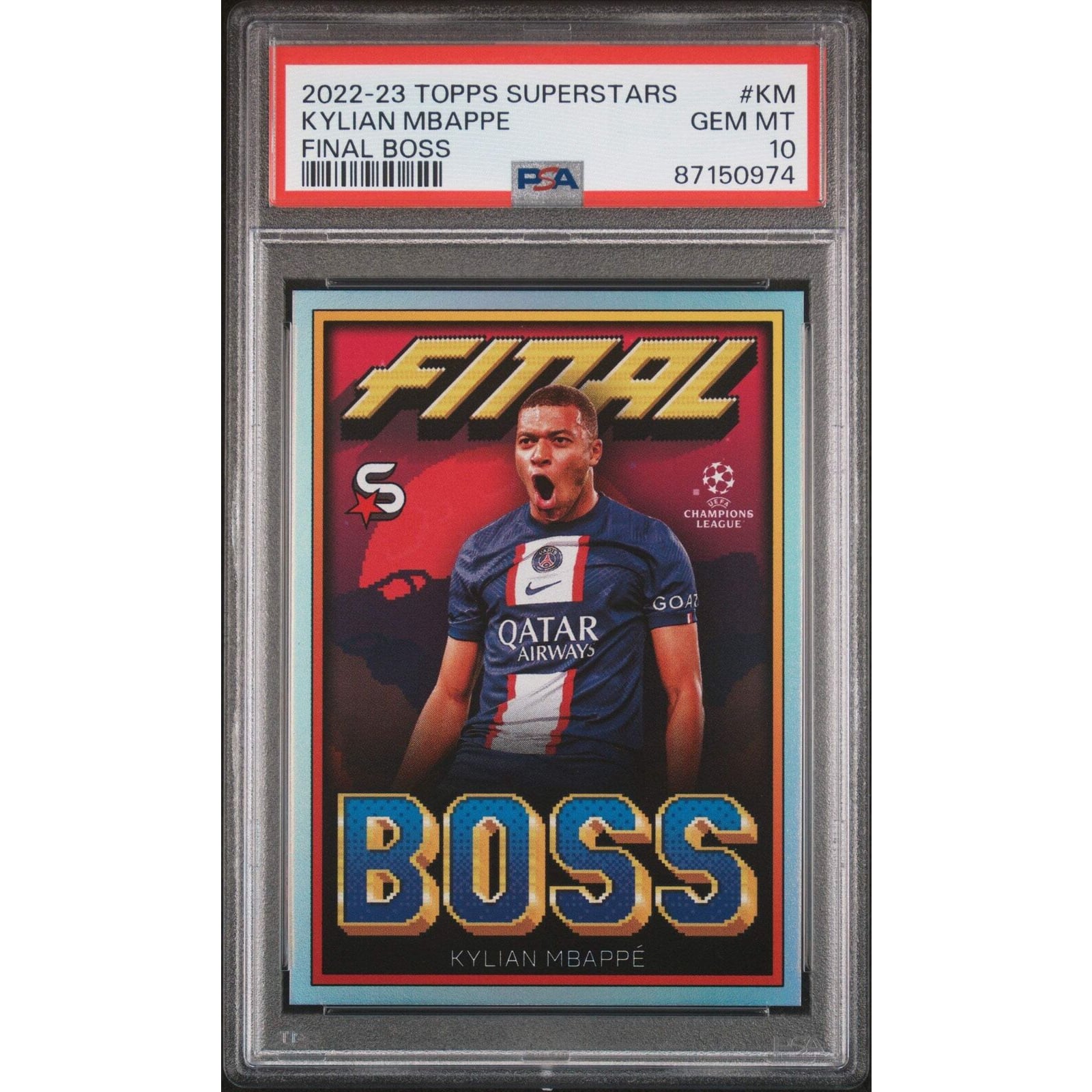 Graded 2022 Topps Superstarts Kylian Mbappe #KM Final Boss Soccer 