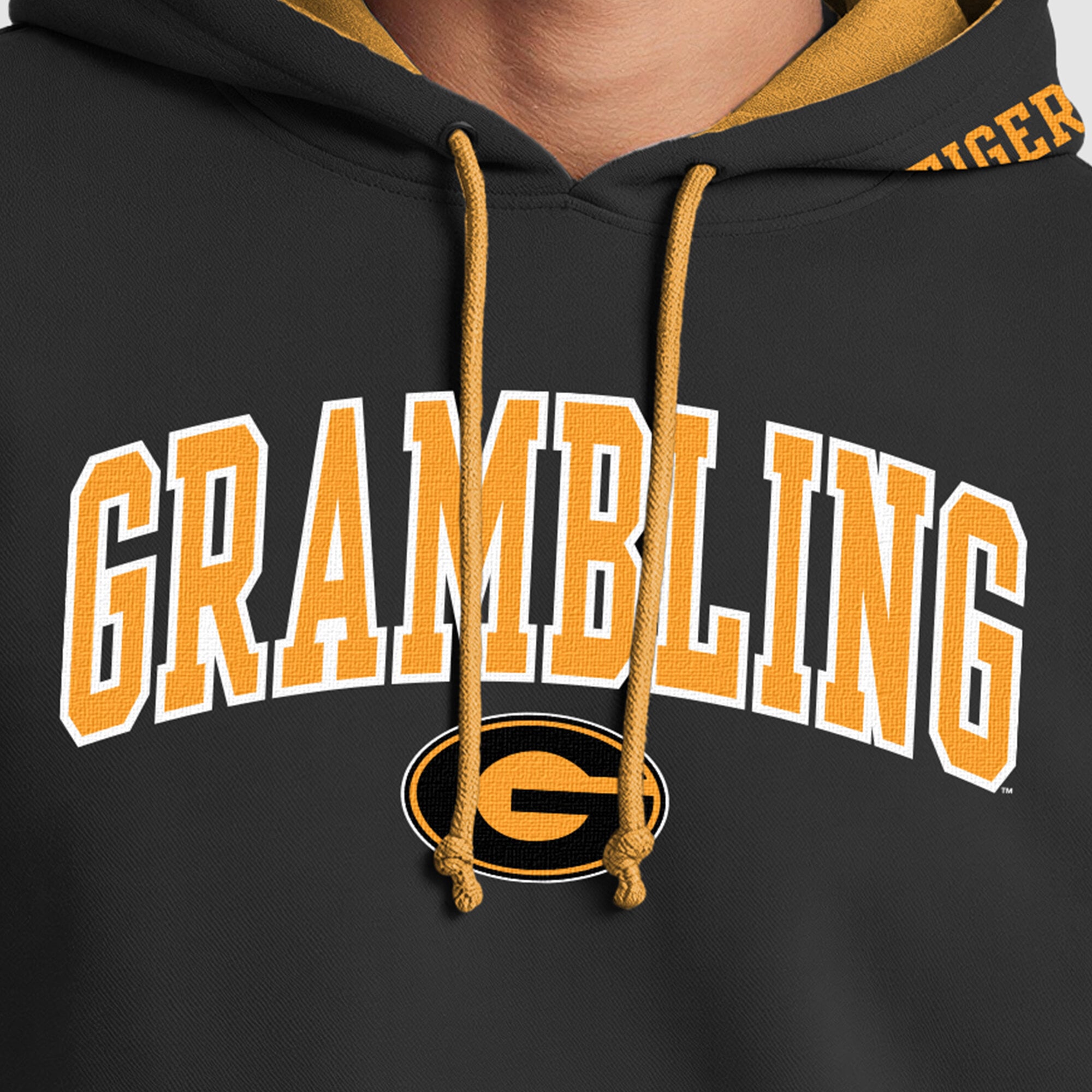 Sweat à capuche contrasté Champion noir et or Grambling Tigers pour homme