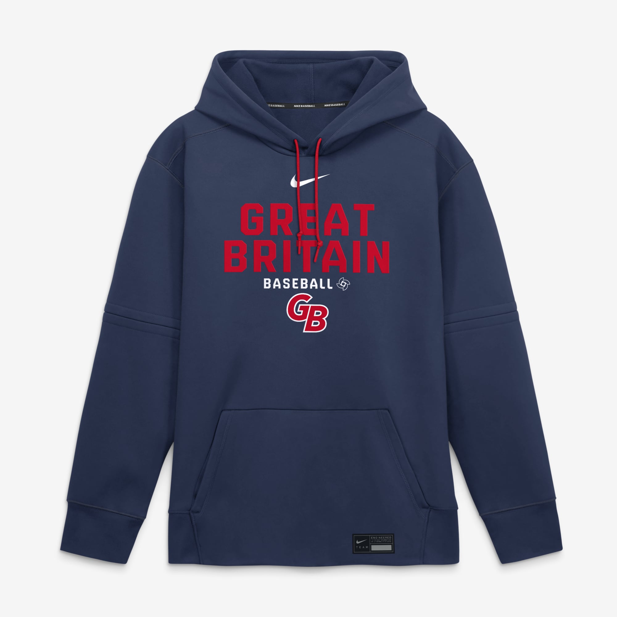 Men's Nike Navy Great Britain Baseball 2026 World Classic Authentic Collection Therma-FIT Hoodie