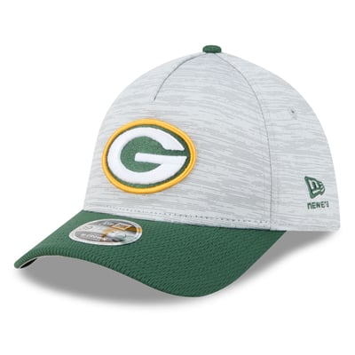 Green Bay Packers New Era  Tech 39THIRTY A-Frame Stretch Hat - Gray
