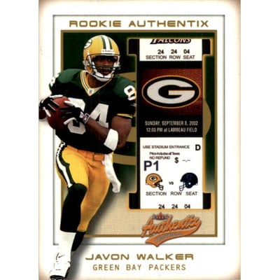 2002 Fleer Authentix Second Row #122 Javon Walker