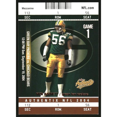 2004 Fleer Authentix Mezzanine Bronze #144 Nick Barnett HT