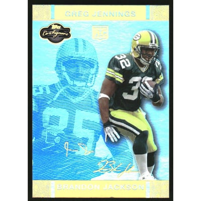 2007 Topps Co-Signers Changing Faces Hologold Blue #68B Brandon Jackson/Greg Jennings