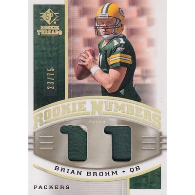 2008 SP Rookie Threads Rookie Numbers Holofoil Patch 75 #RNBB Brian Brohm