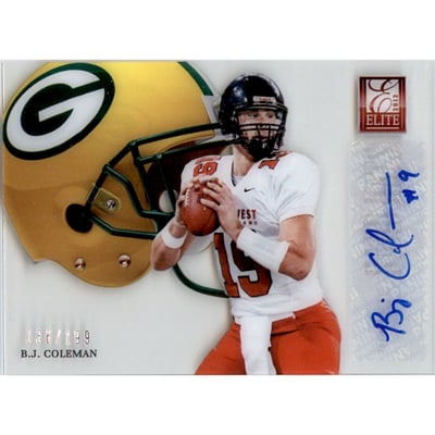 2012 Elite Rookie Hard Hats Autographs #36 B.J. Coleman/199