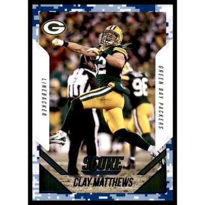 2015 Score Photo Variations Blue Camo #64 Clay Matthews