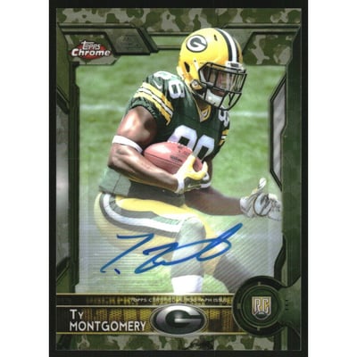 2015 Topps Chrome Rookie Autographs Camo Refractors #119 Ty Montgomery