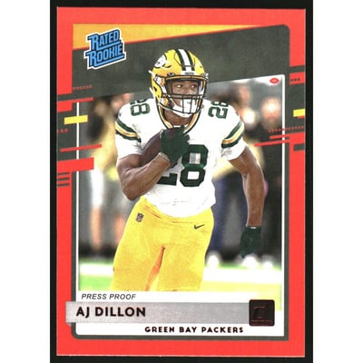 2020 Donruss Press Proof Red #324 A.J. Dillon RR