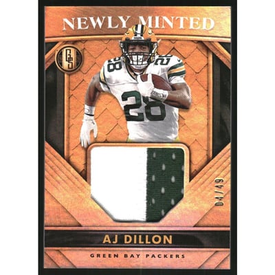 2020 Panini Gold Standard Newly Minted Memorabilia Prime #25 A.J. Dillon