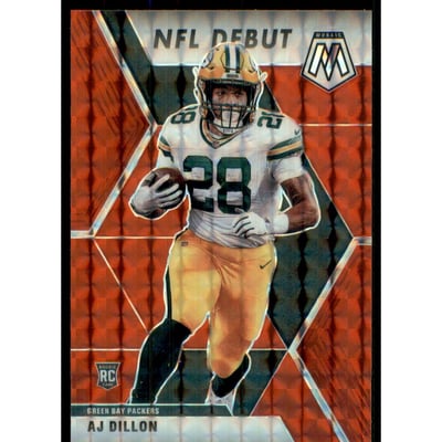 2020 Panini Mosaic Mosaic Red #279 A.J. Dillon DEB