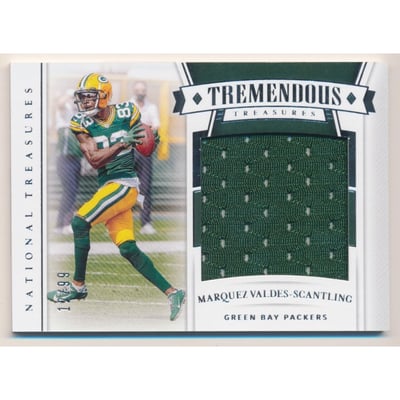 2020 Panini National Treasures Tremendous Treasures Materials #33 Marquez Valdes-Scantling/99