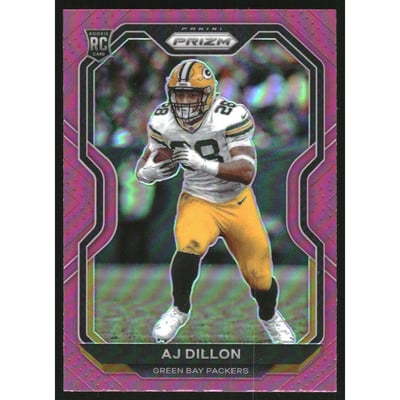2020 Panini Prizm Prizms Pink #364 A.J. Dillon