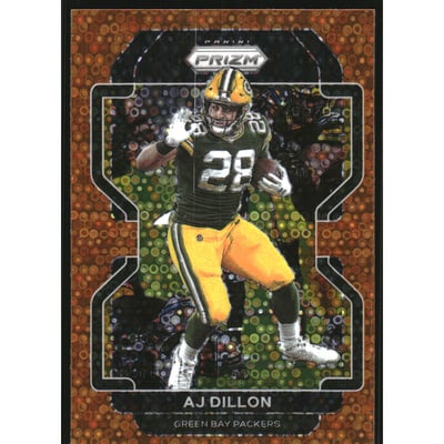 2021 Panini Prizm Prizms Orange Disco #140 A.J. Dillon