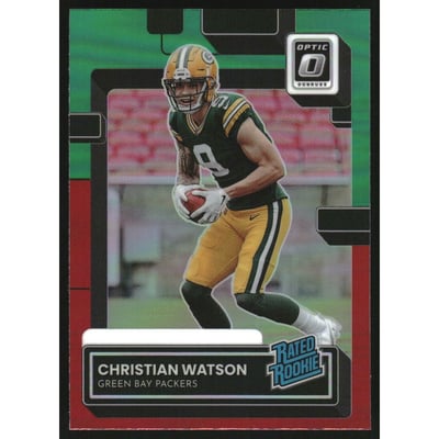 2022 Donruss Optic Rated Rookies Preview Red and Green #319 Christian Watson RR