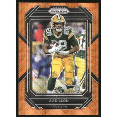 2022 Panini Prizm Prizms Orange Wave #105 A.J. Dillon