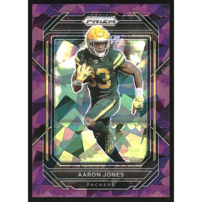 2022 Panini Prizm Prizms Purple Ice #104 Aaron Jones
