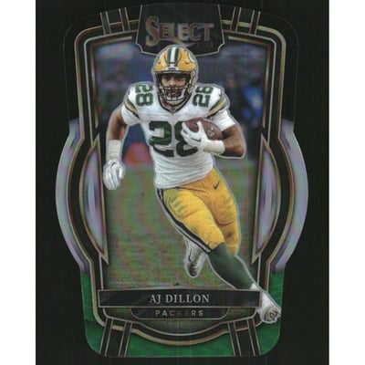 2022 Select Prizm Black and Green Die Cut #266 A.J. Dillon