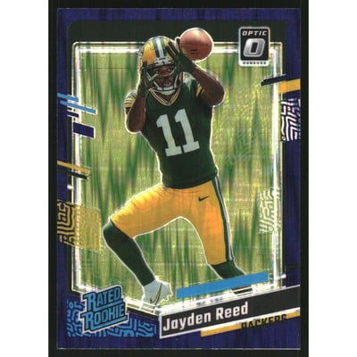 2023 Donruss Optic Purple Shock #239 Jayden Reed RR